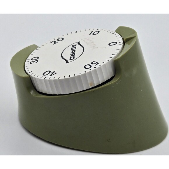 Mirro Avocado Green 60 Minute Kitchen Timer Vtg Mechanical Used Works Etched - Picture 2 of 7